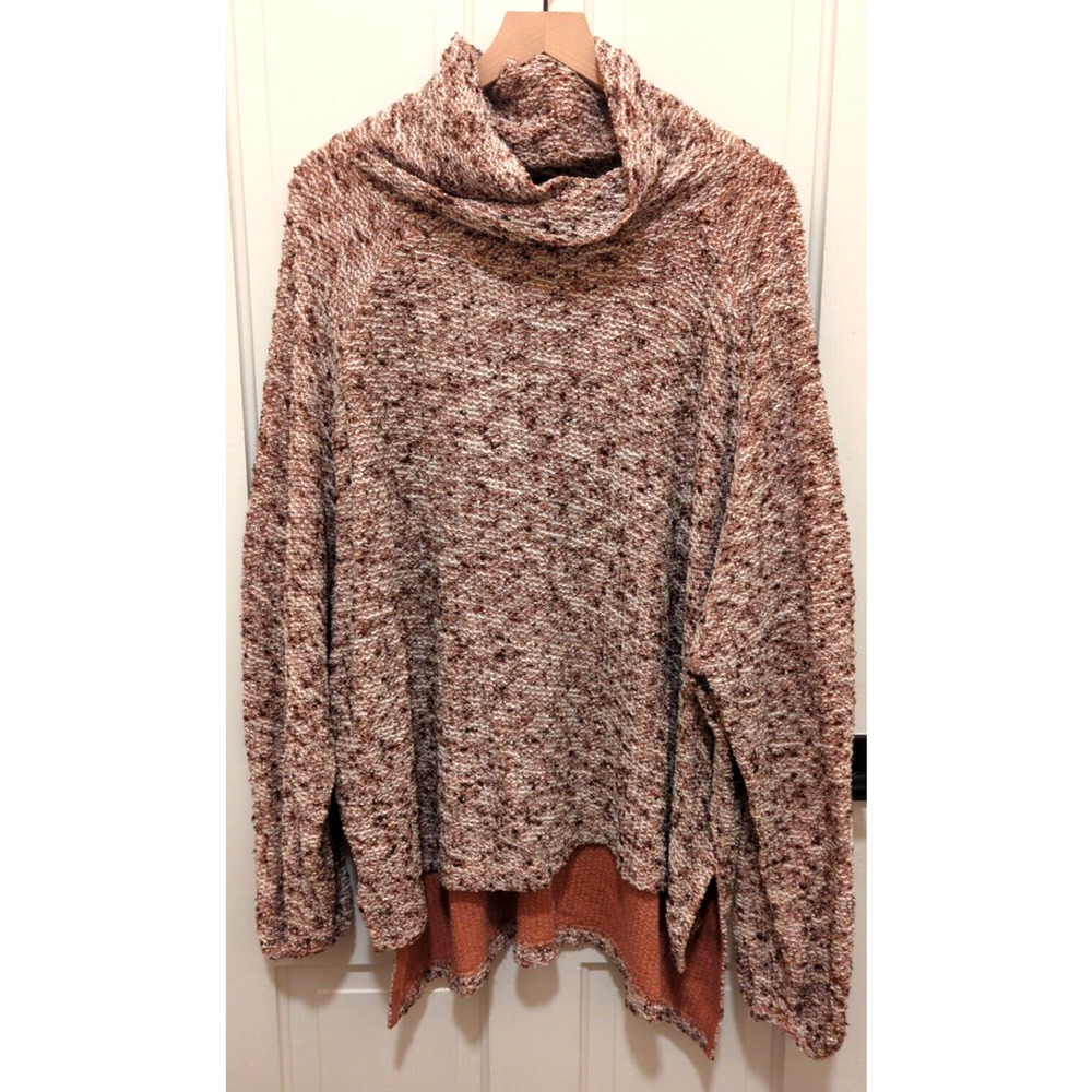Free People Trapeze Oversized Mock Turtleneck Sweater Women's XS/S Variegated